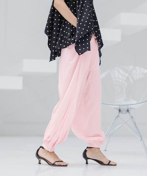 HEREIAM(ヘレイアム)の「【HEREIAM】撥水&軽量&接触冷感&UVカット/撥水Comfy バルーンパンツ(その他パンツ・レディース・ライトピンク/ブラック・SMALL/MEDIUM)」の7枚目の写真