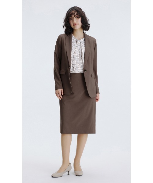 AOYAMA(アオヤマ)の「ゼロプレッシャースーツ【タイトスカート】【セットアップ着用可】(スーツスカート・レディース・ブラウン・L/M/S/LL)」の3枚目の写真