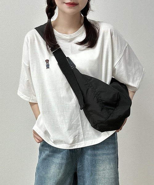 Cham.(チャム)の「ゆるシルエットTシャツ(Tシャツ/カットソー・レディース・ホワイト/カーキ・FREE)」の10枚目の写真