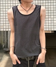 【Chikashitsu +】border sleeveless (3color) / 【チカシツプラス】ボーダースリーブレス<着用動画あり>