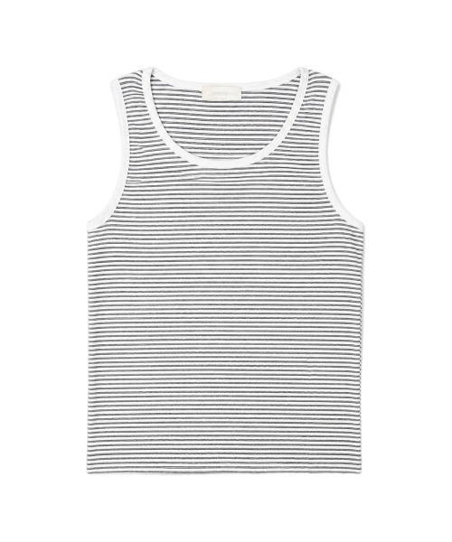 Chikashitsu +(チカシツプラス)の「【Chikashitsu +】border sleeveless (3color) / 【チカシツプラス】ボーダースリーブレス<着用動画あり>(タンクトップ・メンズ・グレー/アイボリー/ブラック・ONE SIZE)」の7枚目の写真