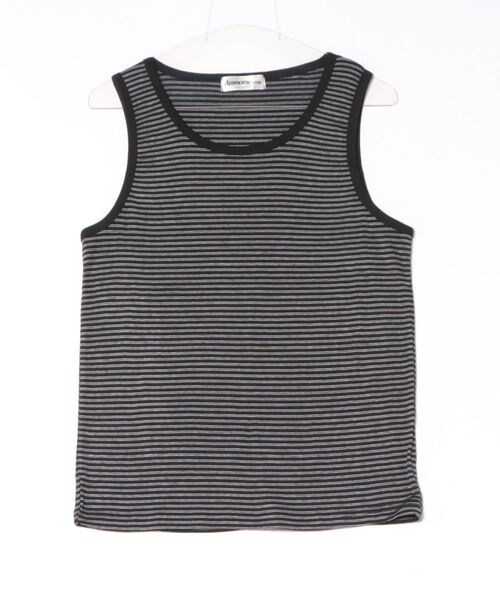 Chikashitsu +(チカシツプラス)の「【Chikashitsu +】border sleeveless (3color) / 【チカシツプラス】ボーダースリーブレス<着用動画あり>(タンクトップ・メンズ・グレー/アイボリー/ブラック・ONE SIZE)」の11枚目の写真