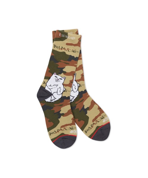 RIPNDIP(リップンディップ)の「LORD NERMAL STREET SOCKS(ソックス/靴下・メンズ・ブラウン系カモフラージュ・FREE)」の2枚目の写真