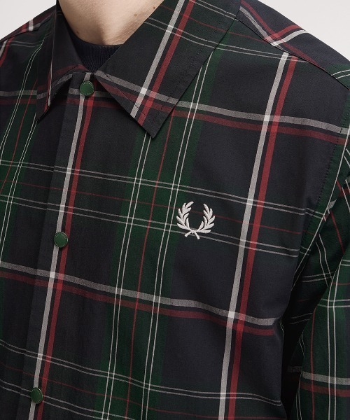 FRED PERRY(フレッドペリー)の「【先行予約受付中】Fred Perry Tartan Overshirt/フレッドペリータータンチェックオーバーシャツ(シャツ/ブラウス・メンズ・グリーン・S/M/L)」の5枚目の写真