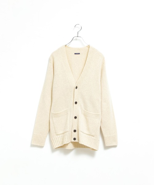 LENO（リノ）の「「LENO / リノ」EXTRA FINE LAMB MELANGE CARDIGAN（ニット/セーター・レディース・オフホワイト/キャメル/ブルー・1）」の2枚目の写真