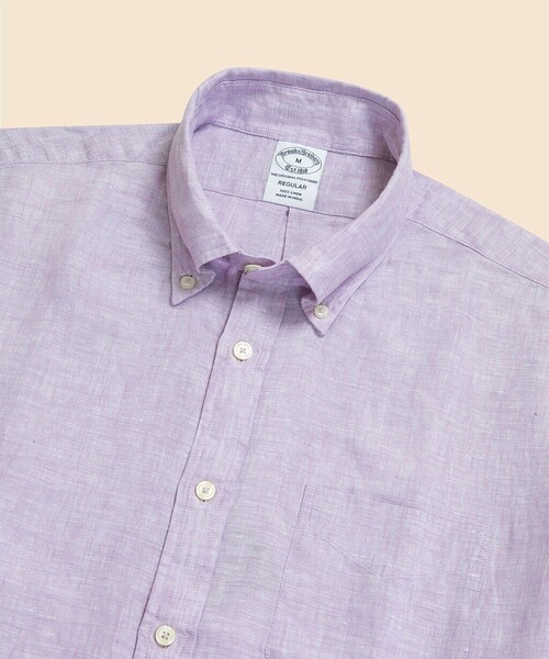 BROOKS BROTHERS(ブルックスブラザーズ)の「アイリッシュリネン ショートスリーブ スポーツシャツ Regular Fit(シャツ/ブラウス・メンズ・パープル・SMALL/MEDIUM/LARGE/X-LARGE)」の2枚目の写真