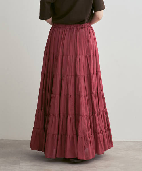 Couture d'adam（クチュールドアダム）の「《NOBLE別注カラー》COUTURE D'ADAM SushiVoile Tiered Skirt（スカート・レディース・ベージュ/ボルドー・38）」の5枚目の写真