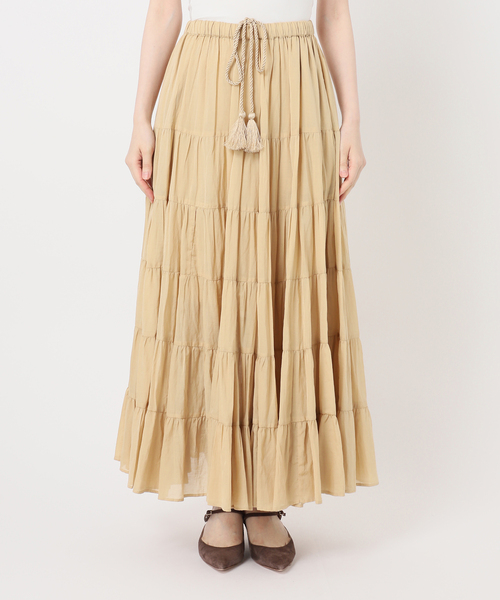 Couture d'adam（クチュールドアダム）の「《NOBLE別注カラー》COUTURE D'ADAM SushiVoile Tiered Skirt（スカート・レディース・ベージュ/ボルドー・38）」の9枚目の写真