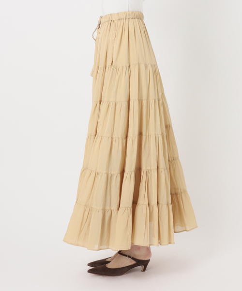 Couture d'adam（クチュールドアダム）の「《NOBLE別注カラー》COUTURE D'ADAM SushiVoile Tiered Skirt（スカート・レディース・ベージュ/ボルドー・38）」の10枚目の写真