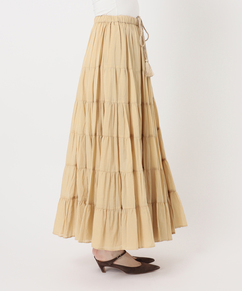 Couture d'adam（クチュールドアダム）の「《NOBLE別注カラー》COUTURE D'ADAM SushiVoile Tiered Skirt（スカート・レディース・ベージュ/ボルドー・38）」の12枚目の写真