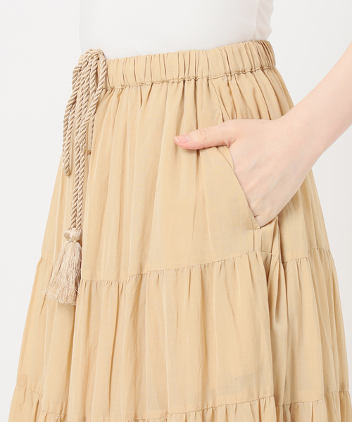 Couture d'adam（クチュールドアダム）の「《NOBLE別注カラー》COUTURE D'ADAM SushiVoile Tiered Skirt（スカート・レディース・ベージュ/ボルドー・38）」の15枚目の写真