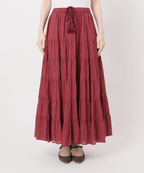Couture d'adam（クチュールドアダム）の「《NOBLE別注カラー》COUTURE D'ADAM SushiVoile Tiered Skirt（スカート・レディース・ベージュ/ボルドー・38）」の22枚目の写真