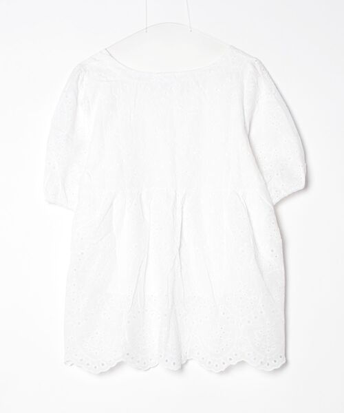 gossip!ロサンゼルス(ゴシップロサンゼルス)の「スクエアネック 刺繍レースギャザーブラウス パフ半袖(シャツ/ブラウス・レディース・ホワイト・M)」の2枚目の写真