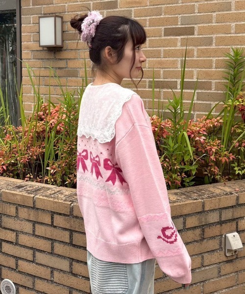 Candy Stripper(キャンディストリッパー)の「LACY SAILOR COLLAR トップス(Tシャツ/カットソー・レディース・オフホワイト/ブラック・FREE)」の10枚目の写真