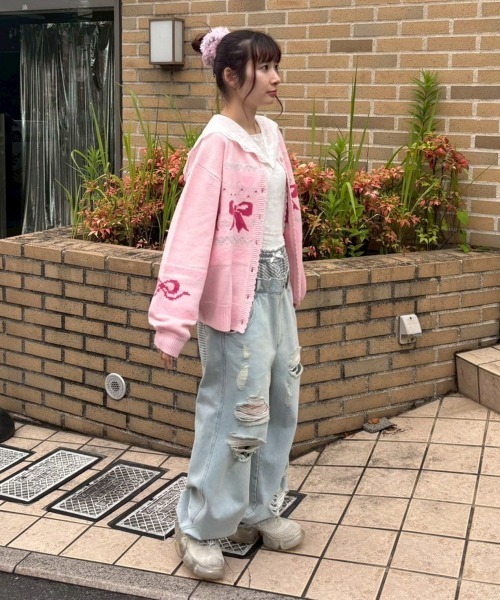 Candy Stripper(キャンディストリッパー)の「LACY SAILOR COLLAR トップス(Tシャツ/カットソー・レディース・オフホワイト/ブラック・FREE)」の13枚目の写真