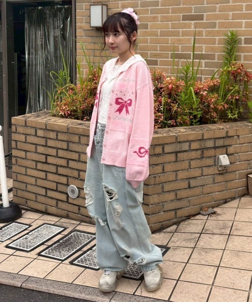 Candy Stripper(キャンディストリッパー)の「LACY SAILOR COLLAR トップス(Tシャツ/カットソー・レディース・オフホワイト/ブラック・FREE)」の14枚目の写真