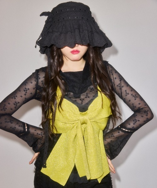 Candy Stripper(キャンディストリッパー)の「LACY SAILOR COLLAR トップス(Tシャツ/カットソー・レディース・オフホワイト/ブラック・FREE)」の16枚目の写真