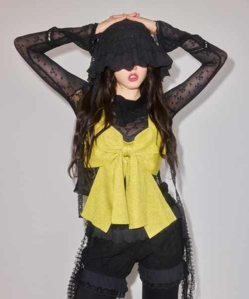 Candy Stripper(キャンディストリッパー)の「LACY SAILOR COLLAR トップス(Tシャツ/カットソー・レディース・オフホワイト/ブラック・FREE)」の18枚目の写真