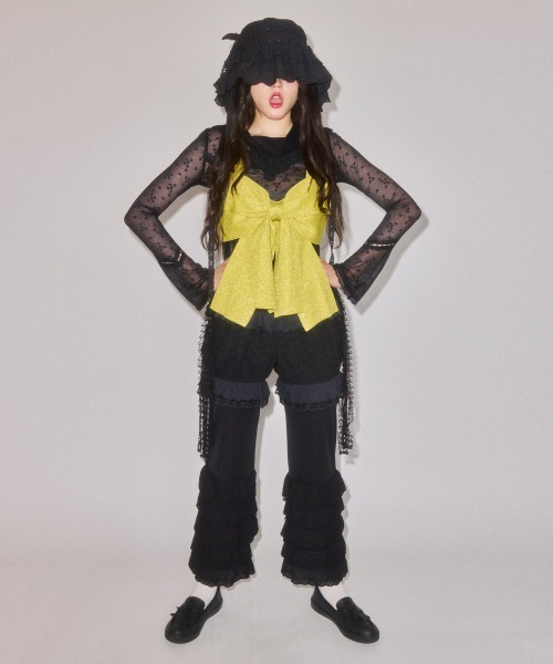 Candy Stripper(キャンディストリッパー)の「LACY SAILOR COLLAR トップス(Tシャツ/カットソー・レディース・オフホワイト/ブラック・FREE)」の19枚目の写真