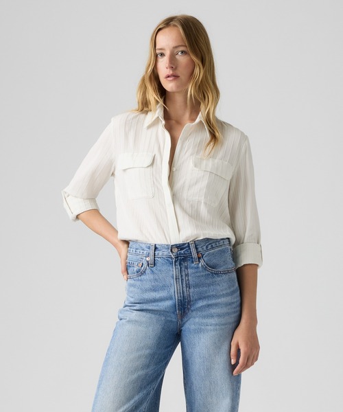 Levi's(リーバイス)の「Levi's/リーバイス エレイン ユーティリティシャツ(シャツ/ブラウス・レディース・ホワイト・XS/S/M)」の2枚目の写真