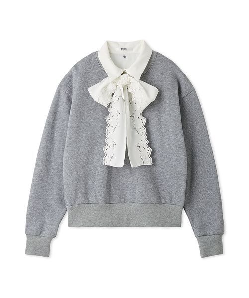 SNIDEL(スナイデル)の「【USAGI ONLINE/ZOZO TOWN限定】エンブロイダリーボウタイスウェット(スウェット・レディース・グレー/ネイビー/キャメル/ブラック・F)」の3枚目の写真