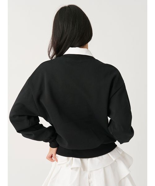 SNIDEL(スナイデル)の「【USAGI ONLINE/ZOZO TOWN限定】エンブロイダリーボウタイスウェット(スウェット・レディース・グレー/ネイビー/キャメル/ブラック・F)」の8枚目の写真