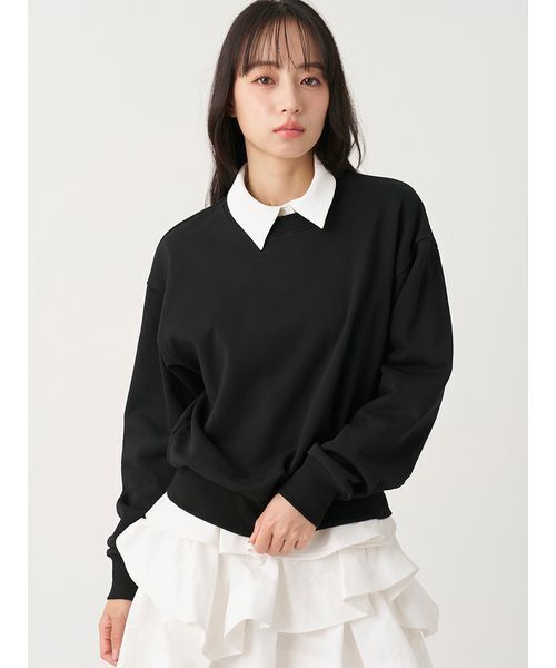 SNIDEL(スナイデル)の「【USAGI ONLINE/ZOZO TOWN限定】エンブロイダリーボウタイスウェット(スウェット・レディース・グレー/ネイビー/キャメル/ブラック・F)」の12枚目の写真