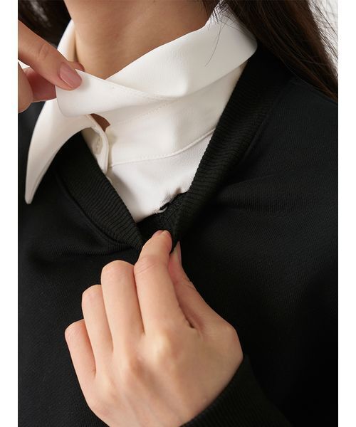 SNIDEL(スナイデル)の「【USAGI ONLINE/ZOZO TOWN限定】エンブロイダリーボウタイスウェット(スウェット・レディース・グレー/ネイビー/キャメル/ブラック・F)」の14枚目の写真