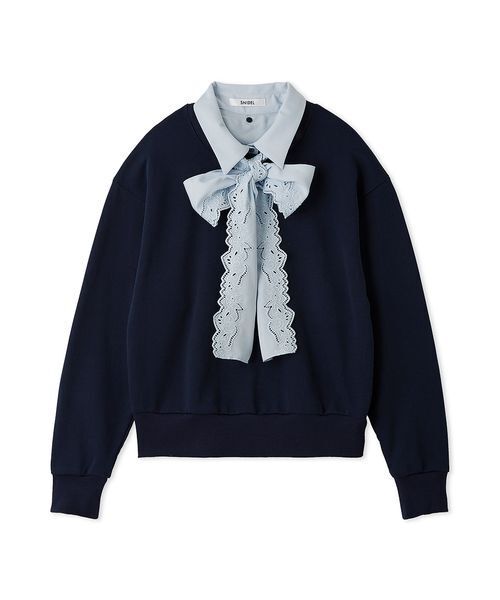 SNIDEL(スナイデル)の「【USAGI ONLINE/ZOZO TOWN限定】エンブロイダリーボウタイスウェット(スウェット・レディース・グレー/ネイビー/キャメル/ブラック・F)」の21枚目の写真