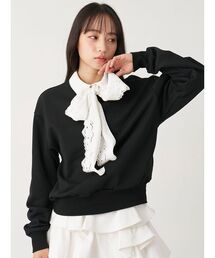 【USAGI ONLINE/ZOZO TOWN限定】エンブロイダリーボウタイスウェット
