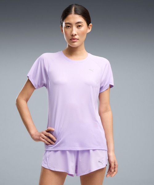 PUMA(プーマ)の「PUMA プーマ ウィメンズ ランニング ラン ヴェロシティ 半袖 Tシャツ(Tシャツ/カットソー・レディース・ダークグレー/ラベンダー・X-LARGE/SMALL/LARGE/MEDIUM)」の2枚目の写真