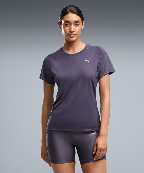 PUMA(プーマ)の「PUMA プーマ ウィメンズ ランニング ラン ヴェロシティ 半袖 Tシャツ(Tシャツ/カットソー・レディース・ダークグレー/ラベンダー・X-LARGE/SMALL/LARGE/MEDIUM)」の1枚目の写真