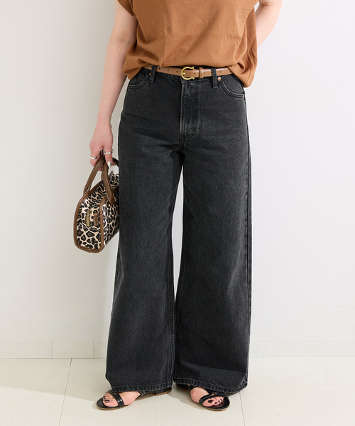 Lee(リー)の「ウォッシャブル / Lee / リー 別注 Wide Pants(デニムパンツ・レディース・ブラック/ライトブルー・SMALL/MEDIUM)」の6枚目の写真