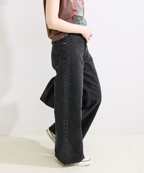 Lee(リー)の「ウォッシャブル / Lee / リー 別注 Wide Pants(デニムパンツ・レディース・ブラック/ライトブルー・SMALL/MEDIUM)」の13枚目の写真