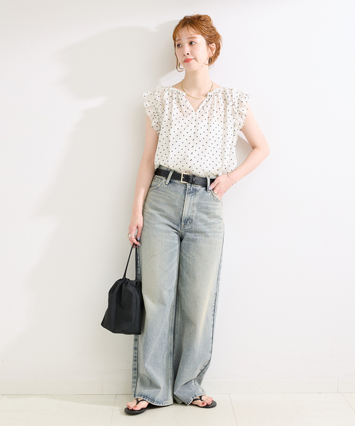 Lee(リー)の「ウォッシャブル / Lee / リー 別注 Wide Pants(デニムパンツ・レディース・ブラック/ライトブルー・SMALL/MEDIUM)」の15枚目の写真