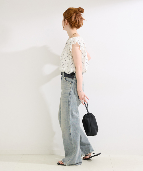 Lee(リー)の「ウォッシャブル / Lee / リー 別注 Wide Pants(デニムパンツ・レディース・ブラック/ライトブルー・SMALL/MEDIUM)」の16枚目の写真