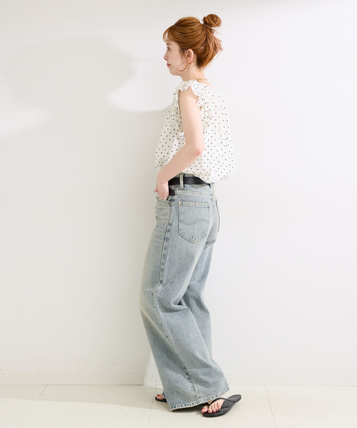 Lee(リー)の「ウォッシャブル / Lee / リー 別注 Wide Pants(デニムパンツ・レディース・ブラック/ライトブルー・SMALL/MEDIUM)」の17枚目の写真