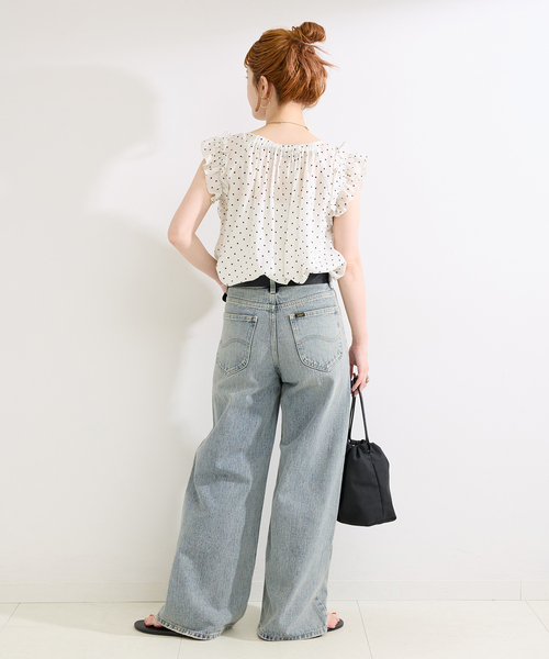 Lee(リー)の「ウォッシャブル / Lee / リー 別注 Wide Pants(デニムパンツ・レディース・ブラック/ライトブルー・SMALL/MEDIUM)」の18枚目の写真