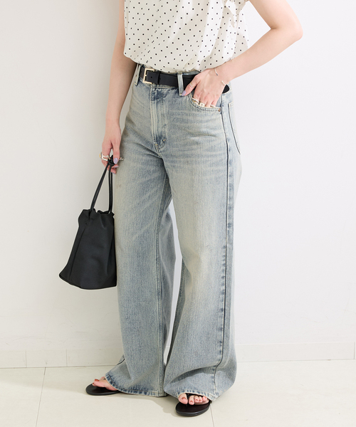 Lee(リー)の「ウォッシャブル / Lee / リー 別注 Wide Pants(デニムパンツ・レディース・ブラック/ライトブルー・SMALL/MEDIUM)」の20枚目の写真