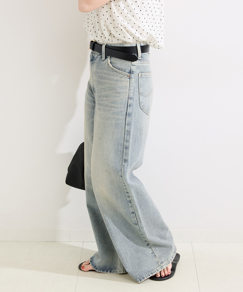 Lee(リー)の「ウォッシャブル / Lee / リー 別注 Wide Pants(デニムパンツ・レディース・ブラック/ライトブルー・SMALL/MEDIUM)」の21枚目の写真