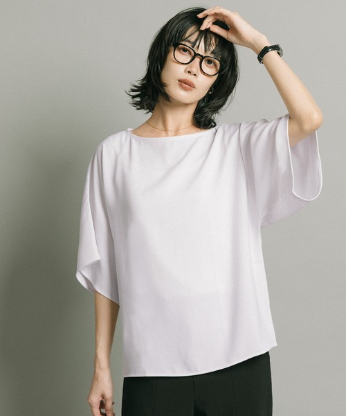 coca(coca)(コカ)の「\接触冷感/とろみツイル ハーフスリーブトップス(Tシャツ/カットソー・レディース・ブラック/ホワイト・S/M/L)」の9枚目の写真