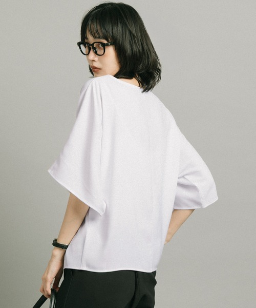 coca(coca)(コカ)の「\接触冷感/とろみツイル ハーフスリーブトップス(Tシャツ/カットソー・レディース・ブラック/ホワイト・S/M/L)」の10枚目の写真
