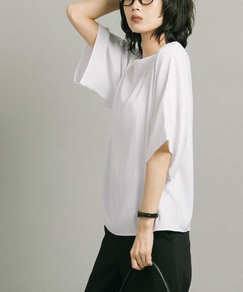 coca(coca)(コカ)の「\接触冷感/とろみツイル ハーフスリーブトップス(Tシャツ/カットソー・レディース・ブラック/ホワイト・S/M/L)」の12枚目の写真