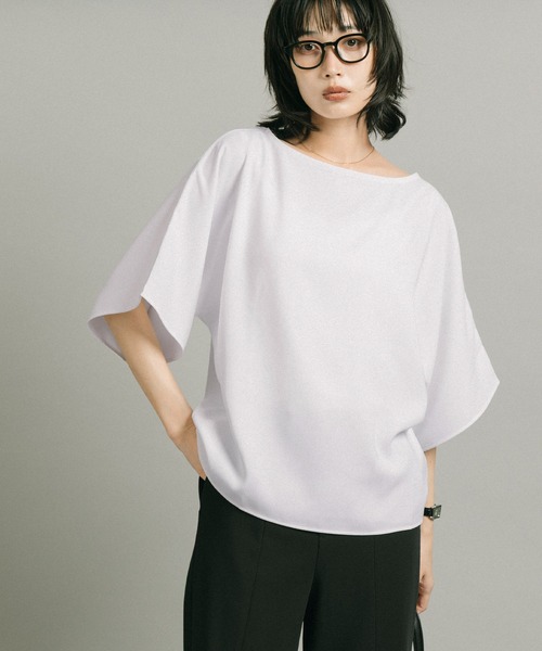 coca(coca)(コカ)の「\接触冷感/とろみツイル ハーフスリーブトップス(Tシャツ/カットソー・レディース・ブラック/ホワイト・S/M/L)」の14枚目の写真