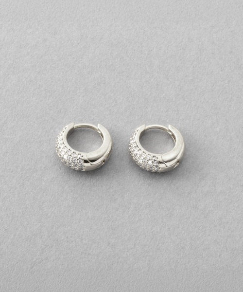 Cream dot.(クリームドット)の「【金属アレルギー対応】パヴェビジューが煌くミニキャッチレスフープピアス(ピアス(両耳用)・レディース・シルバー/ピンクゴールド/シルバー系/ゴールド系/ゴールド・ONE SIZE)」の16枚目の写真