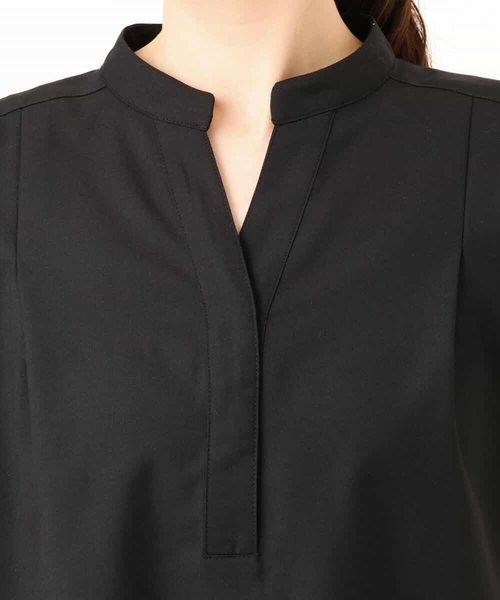 MK MICHEL KLEIN（エムケーミッシェルクラン）の「[洗える]マイクロサキソニー ヘムレースブラウス（シャツ/ブラウス・レディース・ブラック/グレー・38）」の15枚目の写真