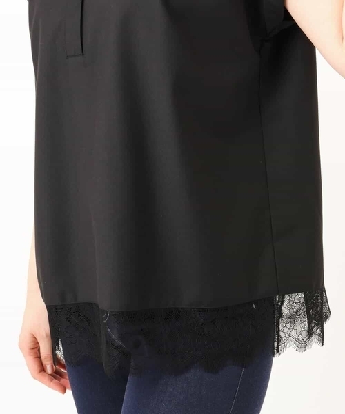 MK MICHEL KLEIN（エムケーミッシェルクラン）の「[洗える]マイクロサキソニー ヘムレースブラウス（シャツ/ブラウス・レディース・ブラック/グレー・38）」の18枚目の写真
