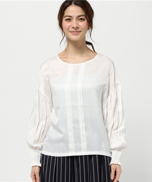 mystic(ミスティック)の「【mystic】タックブラウス(シャツ/ブラウス・レディース・ベージュ/オフホワイト/ミント/ピンク・フリ-)」の8枚目の写真