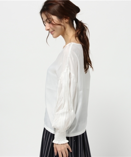 mystic(ミスティック)の「【mystic】タックブラウス(シャツ/ブラウス・レディース・ベージュ/オフホワイト/ミント/ピンク・フリ-)」の9枚目の写真