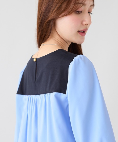 Rose Tiara(ローズティアラ)の「【接触冷感/UVカット】配色切替カットソー(Tシャツ/カットソー・レディース・ネイビー/ブラック・38/42/46)」の11枚目の写真